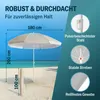 KINGSLEEVE® Ombrellone Spiaggia 180cm UV50+ Inclinabile Anteprima dell’immagine prodotto 3