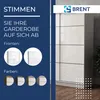 A marketing image showcasing a wardrobe with different front and color options. Produktbild-Vorschau