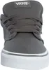 A close-up front view of a gray Vans shoe. Produktbild-Vorschau