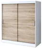 Szafa przesuwna 180x200cm - Biały Mat i Dąb Sonoma - Szafa Podgląd zdjęcia produktu 1