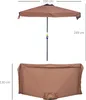 Outsunny Demi parasol - parasol de balcon 5 entretoises Voir les images du produit 5