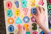 Drevené puzzle Montessori hračka číslo puzzle deti darček Náhľad obrázku produktu 5