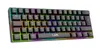 A black gaming keyboard with RGB lighting. Produktbild-Vorschau