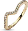 Pandora Ring Größe 52, Wellenring mit funkelnden Details, Produktbild-Vorschau 2