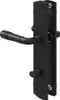 A black door handle set on a white background. Produktbild-Vorschau