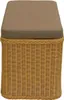 A rectangular wicker storage ottoman with a padded lid. Produktbild-Vorschau