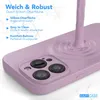 A close-up of a purple phone case with a liquid-like substance pouring onto it, highlighting its texture and features. Produktbild-Vorschau