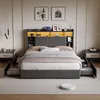 Lit 140x200 avec rangement, design moderne, éclairage LED, Voir les images du produit 7