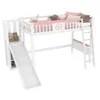 Hochbett mit LED-Beleuchtung (mit Rutsche und Regal, 90x200 Produktbild-Vorschau 1