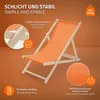 ECD Germany 4x skládací dřevěné lehátko, oranžové, do 120 Náhled obrázku produktu 3