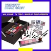 Beautycase mit herausnehmbaren Make-up-Produkten, Rouge, Lidschatten, Lippenfarben, Pinseln und Applikatoren für kreative Looks. Anteprima dell’immagine prodotto