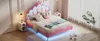 Letto imbottito 140 x 200 cm con testiera a forma di , Anteprima dell’immagine prodotto 18