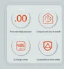A grid of four icons with accompanying text, each highlighting a feature. Produktbild-Vorschau