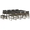 Möbel 13-tlg. Garten-Essgruppe mit Kissen Grau Poly Rattan Produktbild-Vorschau 2