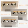 ZMH reflektor sufitowy 4 płomienie drewniana lampa sufitowa Podgląd zdjęcia produktu 6