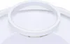 A close-up view of a white, circular, modern ceiling light with three rings. Podgląd zdjęcia produktu