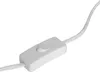 A close-up of a white inline switch on a white cord. Produktbild-Vorschau