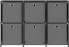 vidaXL Étagère cube avec 6 boîtes Gris 103x30x72,5 cm Tissu Voir les images du produit 1
