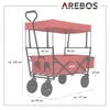 Carro de mano Arebos con toldo, color rojo, dimensiones: Vista previa de la imagen del producto 8