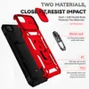 Exploded view of a phone case with features highlighted by text. Produktbild-Vorschau