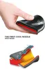 A hand holding a hair dryer nozzle with text and a diagram showing its internal workings. Produktbild-Vorschau