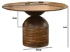 Esszimmertisch Rund 120 cm aus Mango Massivholz mit kugelförmigem Fuß, technische Zeichnung mit Maßangaben. Produktbild-Vorschau