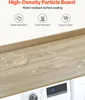 Close-up of a wooden countertop with water droplets on it, placed on top of a washing machine. Náhled obrázku produktu