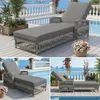 Merax 2er Outdoor-Liegen aus Rattan, Gartenmöbel mit 4-fach Produktbild-Vorschau 11