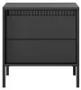Nachttisch Nachtkommode FERRATO 54 cm Schwarz Riffelung Produktbild-Vorschau 5