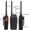Three views of a Retevis RT24 walkie-talkie with labels pointing to its various parts. Náhled obrázku produktu