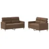 The Living Store 2-tlg. Sofagarnitur mit Kissen Braun Stoff Produktbild-Vorschau 3