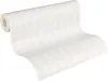 A roll of white striped wallpaper is shown on a white background. Produktbild-Vorschau
