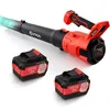 A cordless leaf blower with two batteries on a white background. Anteprima dell’immagine prodotto