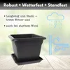 Robustes 8er Set Pflanzkübel anthrazit 40x40cm wetterfest Produktbild-Vorschau 4