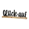 Deko Schriftzug Glück auf aus Mangoholz und Aluminium Produktbild-Vorschau 3