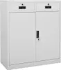 vidaXL Büroschrank Hellgrau 90x40x102 cm Stahl Produktbild-Vorschau 8