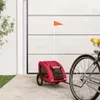 vidaXL Príves na bicykel Psy Červená látka Oxford a Náhľad obrázku produktu 2