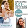 Collage of images showing a woman holding a phone with a case, a close-up of the case's edge, the case in a pocket, and a woman taking a selfie with a dog. Produktbild-Vorschau