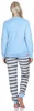 Damen Frottee Pyjama, Hose gestreift, Oberteil mit süssen Produktbild-Vorschau 3