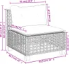 11-tlg. Garten-Sofagarnitur mit Kissen Grau Poly Rattan Produktbild-Vorschau 7