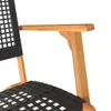 3-tlg. Bistro-Set Schwarz Poly Rattan und Massivholz Akazie Produktbild-Vorschau 7
