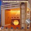 Lit mezzanine, 90 × 200 cm, avec éclairage LED, armoire et Voir les images du produit 6