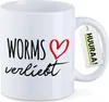 Huuraa Kaffeetasse Worms verliebt 330ml Weiß Keramik Produktbild-Vorschau 1