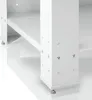 Close-up view of the white metal base and legs of a washing machine or dryer stand. Náhled obrázku produktu