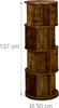 Relaxdays Bücherregal drehbar, 20 Fächer, H x D: 137 x 50 Produktbild-Vorschau 4