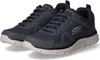 A pair of navy blue Skechers sneakers shown from a slightly elevated side angle against a white background. Voir les images du produit