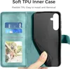 Samsung Galaxy S24 5G Custodia in pelle Portafoglio Verde Anteprima dell’immagine prodotto 2
