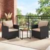 COSTWAY Tuinset, kunststof riet, inclusief 2 stoelen met Productafbeelding-voorbeeld 8