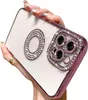 A hand holding a pink iPhone 15 Pro Max case with diamond accents. Produktbild-Vorschau