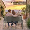 Outsunny Gartenbank 2-Sitzer Metall wetterfest Outdoor Produktbild-Vorschau 5
